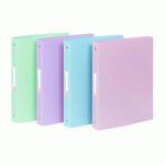 LOT DE 18 - CLASSEUR SOUPLE A4 MAXI - 4 ANNEAUX - DOS 4 CM - POLYPROPYLÈNE - RAINBOW PASTEL VIQUEL- COLORIS ASSORTIS