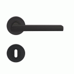 POIGNÉES DE PORTE SUR ROSACES RONDES SÉRIE ER 54 MONTANA - NOIR MAT - CLÉ L KARCHER DESIGN