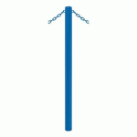POTELET CARREFOUR Ø 60 MM CHAINES 2 ANNEAUX GALVA BLEU 5010 - PROCITY