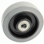 ROUE CAOUTCHOUC GRIS - 125 MM - 250 KG - ROULEMENTS À BILLES AVL