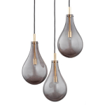 ARGON SUSPENSION OAZA, 3 LAMPES, GRIS FUMÉE/NOIRE