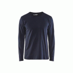 T-SHIRT DE TRAVAIL UNI À MANCHES LONGUES 3500 100% COTON - BLEU FONCÉ - L BLAKLADER