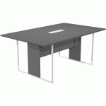 TABLE DE RÉUNION RAZOR 180 CM - ANTHRACITE - PIEDS BLANC - ARTARREDI