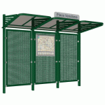 ABRI BUS CONVIVIALE 3 M FOND ACIER VERT 6005 - PROCITY