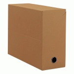 LOT DE 5 - BOÎTE DE CLASSEMENT CARTON OXFORD DOS 12 CM HAVANE