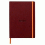 RHODIARAMA CARNET SOUPLE A5 160 PAGES DOT PAPIER IVOIRE 90G FERMETURE ÉLASTIQUE - LIE DE VIN - LOT DE 2