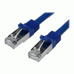 STARTECH.COM CÂBLE RÉSEAU CAT6 BLINDÉ SFTP SANS CROCHET DE 50 CM - CORDON ETHERNET RJ45 ANTI-ACCROC - M/M - BLEU