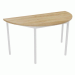 TABLE DE RÉUNION DEMI-LUNE TREFF 140X70 CHÊNE VIEILLI/ BLANC