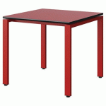 TABLE MALIBU 80X80 T5 SOUDÉ ST ROUGE U321/NOIR ROUGE 3020