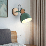 APPLIQUE MURALE EN BOIS INTÉRIEUR MODERNE EN FER FORGÉ E27 LAMPE MURALE SALON CHAMBRE COUCHER VERTE - VERT