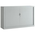 ARMOIRE MÉTAL CONFORT MAXI LARGEUR - A RIDEAUX - L. 160 X H. 100 CM - CORPS GRIS - RIDEAUX GRIS