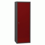 ARMOIRE PENDERIE L600 CORPS ANTHRACITE PORTES ROUGE 3002