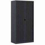 ARMOIRE PORTES RIDEAUX NOIR 180 X 90 CM