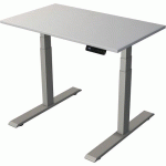 BUREAU RÈGLABLE MOVE2SILVERL100XP60XH63-127CM GRIS/ARGENT - KERKMANN