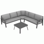 ENSEMBLE GRASSE ANGLE : 1 TABLE BASSE 1 CANAPÉ ANGLE - GRIS - PROLOISIRS