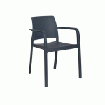 FAUTEUIL JARDIN EMPILABLE GRIS ANTHRACITE DOCK - EZPELETA