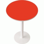 GUÉRIDON EASY OFFICE HAUT PIED MÉTAL Ø 80 CM PLATEAU ROUGE - MEET BY PAPERFLOW