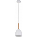 LICHT-ERLEBNISSE - LAMPE À SUSPENDRE MÉTAL BOIS Ø 13 CM BLANC SCANDINAVE E27 - BLANC, BOIS CLAIR