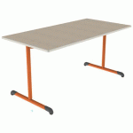 TABLE BANDANA 160X80 T6 DL STR POLY. ÉRABLE G. BEIGE/PAPAYE - MOBIDECOR