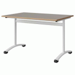 TABLE MALIBU 120X80 T6 DL STRA ALAISÉ GRIS U727/BLC 9016