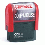 TAMPON A FORMULE COLOP : COMPTABILISE - ENCRAGE AUTOMATIQUE - EMPREINTE ROUGE 38 X 14 MM