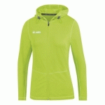 VESTE RUNNING À CAPUCHON FEMME - JAKO - RUN 20 VERT FLUO