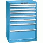 ARMOIRE BLEU CLAIR 717X572X1000 AVEC 8 TIR. 75KG - LISTA