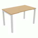 BUREAU ASTRO ARCHE DROIT ÉCHANCRÉ 120 X 70 HÊTRE/BLANC - BURONOMIC