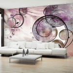 ARTGEIST - PAPIER PEINT RHAPSODIE ROSE - 100 X 70 CM - NOIR ET GRIS