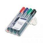 STAEDTLER BOITE DE 4 MARQUEURS PERMANENTS ASSORTIS POINTE BISEAUTÉE