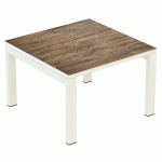 TABLE BASSE EASY OFFICE 60X60 CM PIED BLANC PLATEAU BOIS - MANUTAN COLLECTIVITÉS