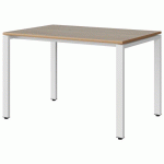TABLE MALIBU 120X80 T6 SOUDÉ STRA ALAISÉ CHÊNE 1146/BLC 9016 - MANUTAN EXPERT