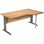 BUREAU 90° PIEDS L MÉTAL FAST 160CM - HÊTRE ANTHRACITE