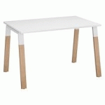 BUREAU DROIT INDIVIDUEL L 120 X P 80 CM PIÉTEMENT BOIS MÉTAL BLANC - ARCH