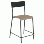 CHAISE BAR ANDRÉ H60 ASS HÊTRE DOS NOIR ÉBÈNE PIÈT TRPARENT - MOBIDECOR