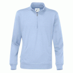 COTTOVER SWEATSHIRT COL ZIPPÉ UNISEX - CERTIFIÉ GOTS BLEU CLAIR - TAILLE S