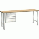 ÉTABLIS BLANC GRIS 2000X800X900 CAP. 500KG ET 4 TIR. 75KG - LISTA