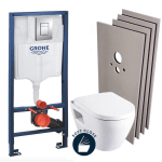 GROHE - PACK WC BÂTI-SUPPORT + WC SEREL SOLIDO COMPACT + ABATTANT SOFTCLOSE + SET D'HABILLAGE (39186000-SABO)