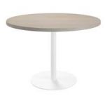 TABLE DE RÉUNION RONDE CHÊNE GRIS Ø 120 CM - PIÉTEMENT BLANC - ARCH