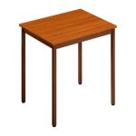 TABLE POLYVALENTE RECTANGLE - L. 70 X P. 60 CM - PLATEAU TECK - PIEDS BLEU