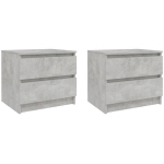 TABLES DE CHEVET 2 PCS GRIS BÉTON 50X39X43,5 CM AGGLOMÉRÉ