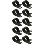 CYCLINGCOLORS - 10X P-CLIP EN NYLON NOIR 3,2X10X4,8 COLLIER DE SERRAGE CÂBLES GAINES TUYAUX CONDUITS CLIP FIXATION GUIDE