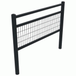 BARRIÈRE LIZEL 1.50 M TÊTE BOMBÉE GRILLAGE MÉTAL GRIS 7016 - BUTON DESIGN