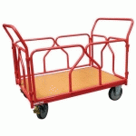 CHARIOT MODULABLE ROUGE 2 RIDELLES 2 DOSSIERS 1000MMX700MM - FIMM