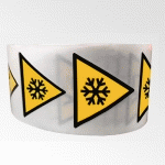 ROULEAU DE PICTOS - DANGER BASSES TEMPÉRATURES - W010 - ISO 7010  - 100 MM