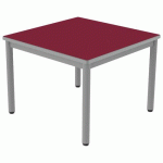 TABLE CARÉLIE 80X80 T3 - 4P STRAT POLYU. CERISE GRIS/9006 - MOBIDECOR