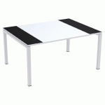 TABLE RÉUNION EASY OFFICE 150X114 PIED BLC PLATEAU BLC/NOIR - PAPERFLOW