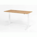 BUREAU ASSIS-DEBOUT SÉRIE XMKA-160X80CM-CHÊNE AMBRÉ-BLANC - HAMMERBACHER