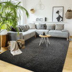 JADOREL - 200X290 - TAPIS SALON EMPREINTE NOIR 200X290 FAIT EN EUROPE EN POLYPROPYLÈNE - NOIR