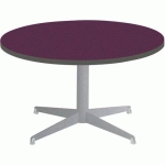 TABLE BASSE TAMARIS Ø 80 PL.PRUNE/ARGILE PIET.ARGENT/ARGENT